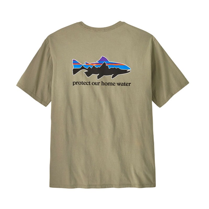 TEE-SHIRT Manches Courtes Homme Patagonia Home Water Trout Organic T-SHIRT – River Rock Green · River Rock Green · Xs