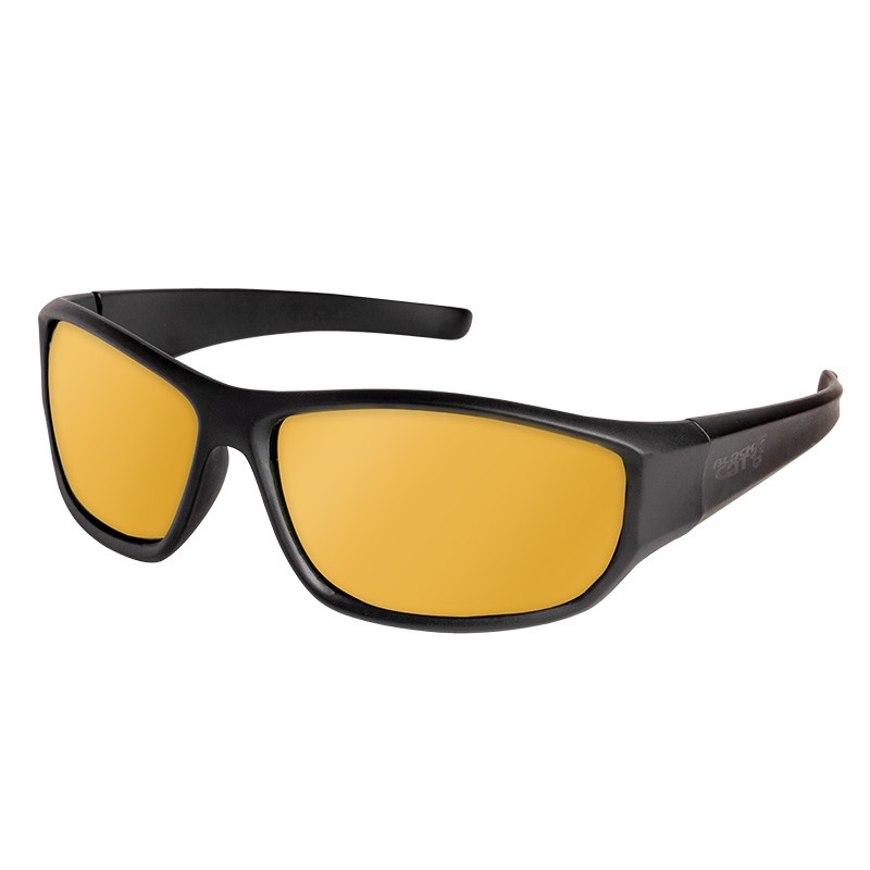 Polarisantes Black Cat Sunglasses Polarised Wrap | Lunettes – 4 · Brun Doré · Noir