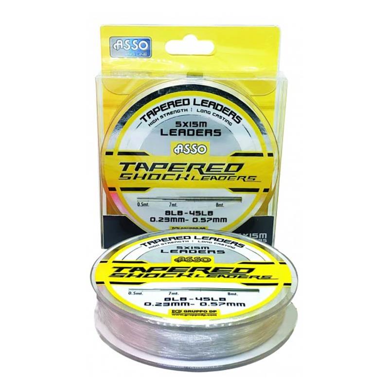 Nylon Asso Tapered Shock Leader Protector 5 X 15 – Transparent / 30/100 / 75