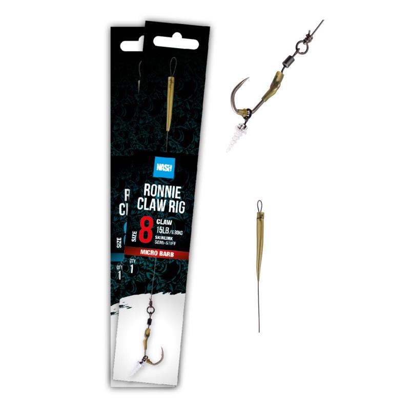 Bas de Ligne Monté Nash Ronnie Claw Rig – 1 / Avec Ardillon / N°8 / 15