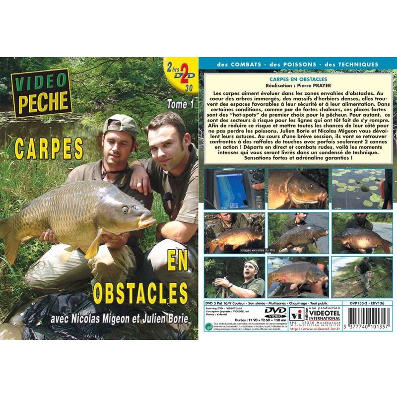 Dvd Carpes en Obstacles avec Nicolas Migeon et Julien Borie