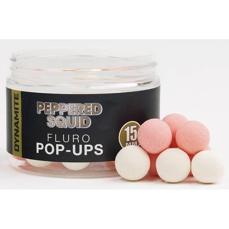 Bouillette Flottante Dynamite Baits Peppered Squid Fluro POP-UPS – 15 / Calamar