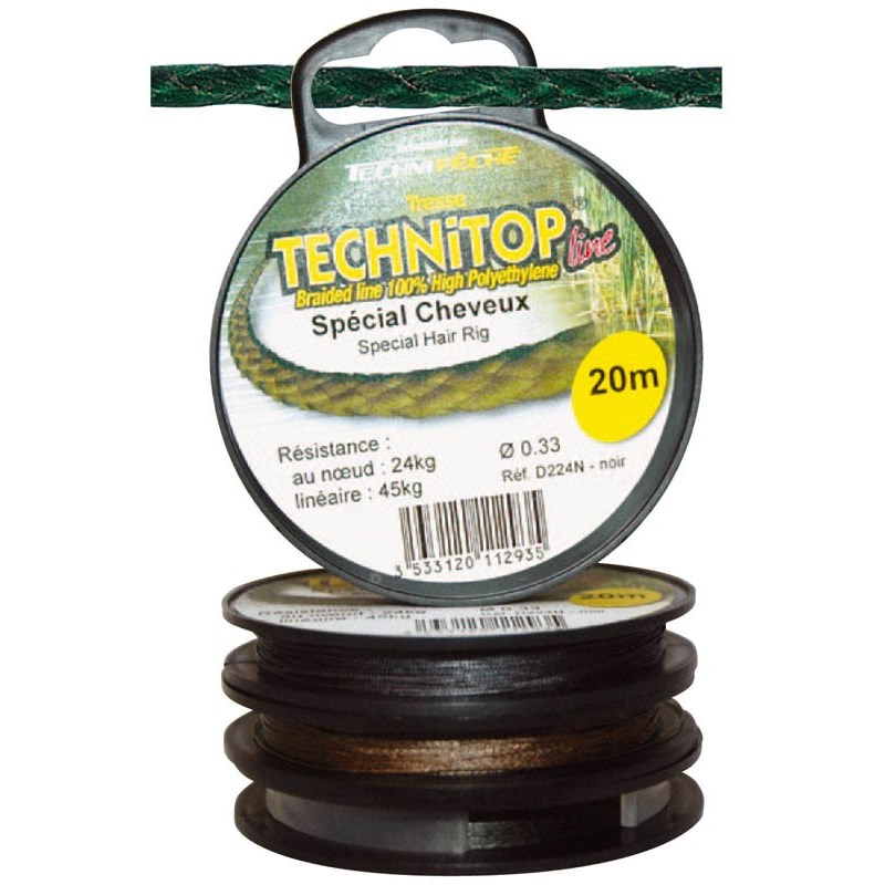 A Bas de Ligne Cheveux Technipêche Technitop – Tresse – Marron / 24