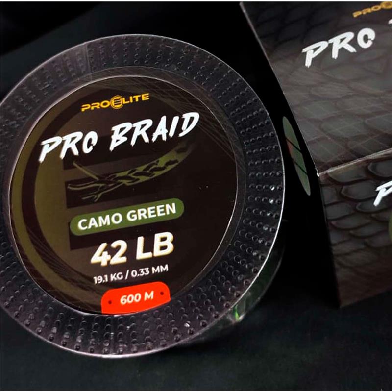 Pro Elite Baits Pro Braid Camo Green | Tresse – 600M · Vert · 28/100 · 15.9 · 600 · 35